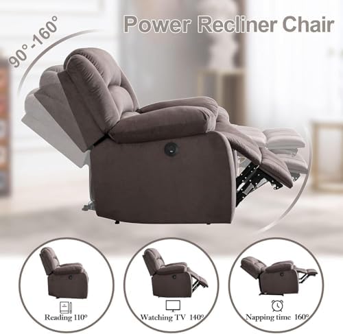 EBELLO Classic Power Recliner Chair, Oversized Electric Overstuffed Reclining - Image 4