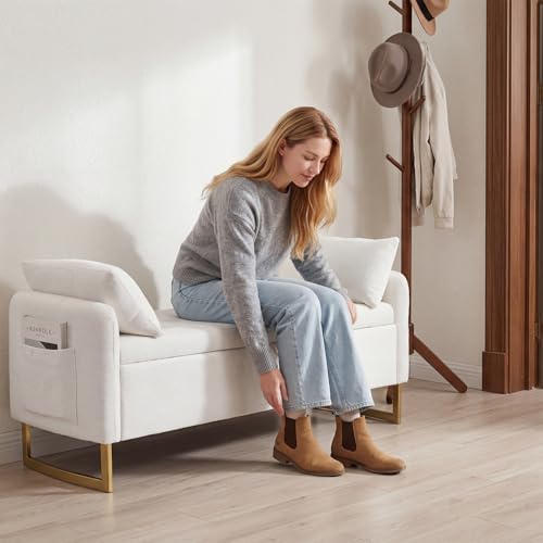 48" End of Bed Bench, Modern Storage Bench - Image 6