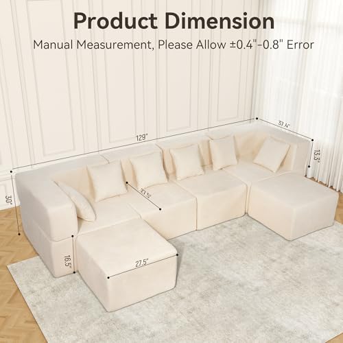 MONVANE 130'' Modular Sectional Cloud Couch - Image 2