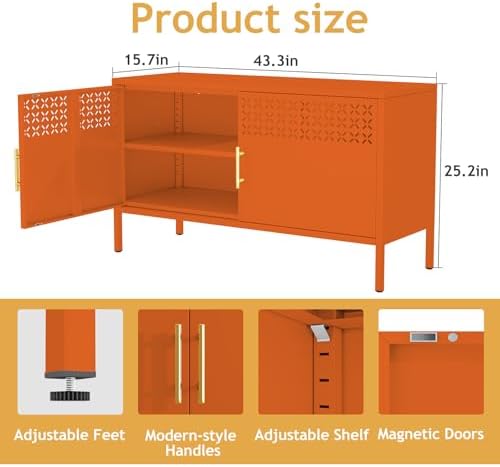 Metal Storage Cabinet Short, 2-Door Locker Cabinets - Image 2