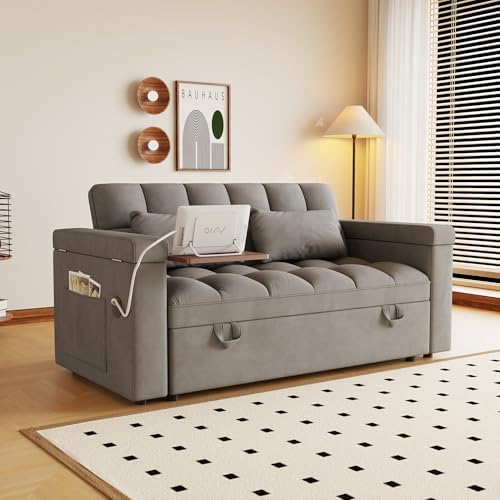 3 in 1 Convertible Sleeper Sofa, 65in Sleeper Couch - Image 3