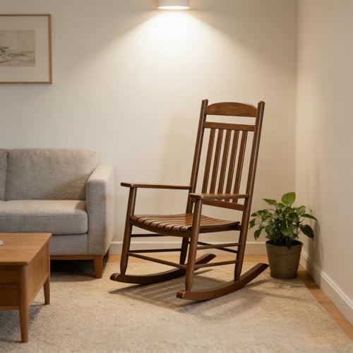 Wooden Outdoor Rocking Chair, Weatherproof Oversized Rocking Chair, Heavy Duty - Image 6