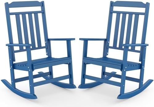 GREENVINES Classic Outdoor-Rocking-Chairs-Set-of-2, HDPE Rocker by GreenVines