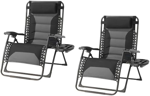 Zero Gravity Chair Set of 2 Oversized Padded Recliner by Unknown