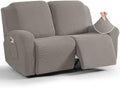 TAOCOCO Oversized Stretch Loveseat Recliner Covers 6 Piece, Pale Brown by TAOCOCO