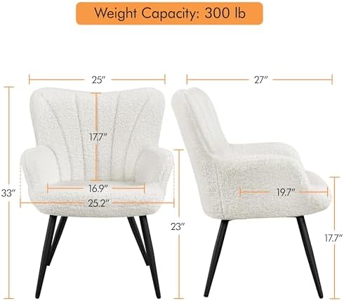 Yaheetech Accent Chairs Set of 2, Upholstered Armchair - Image 3