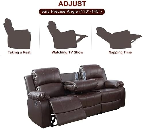 A Ainehome Living Room Furniture Set Leather Recliner Sofa Set Loveseat Chair - Image 5