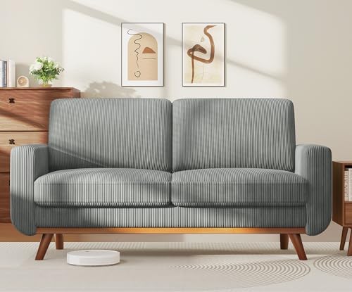 Vesgantti 68" Loveseat Sofa Dark Gray, Comfy Corduroy Couch by Vesgantti