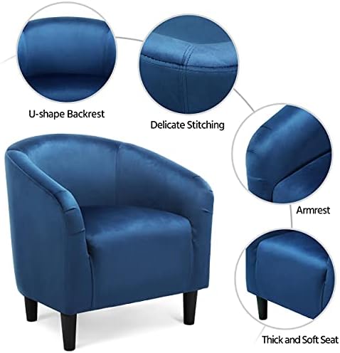 Yaheetech Compact Velvet Accent Chairs Set of 2 - Image 5