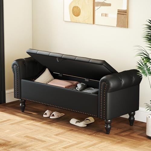 Furniliving 51” End of Bed Bench, Bedroom Bench - Image 2