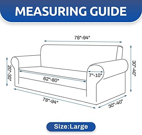 KEKUOU Stretch Couch Covers for Sofa, 3 Cushion Couch Slipcover - Image 4