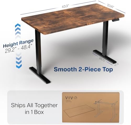 VIVO Rustic Vintage Brown 43 x 24 in Standing Desk - Image 3