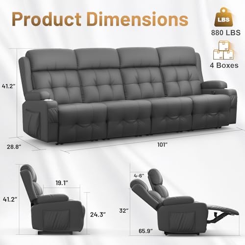 RV Loveseat Recliner Sofa, Home Theater Seating - Image 2