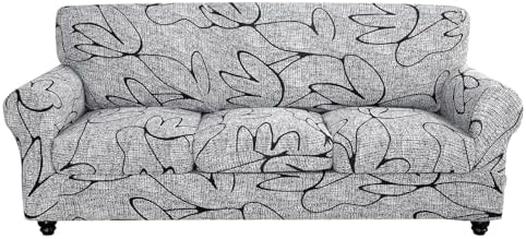 SearchI Stretch Sofa Cover Printed Couch Cover, Floral Pattern 4 Pieces Sofa by SearchI