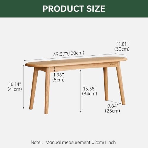 100% Solid Oak Dining Bench, Wood Bench - Image 2