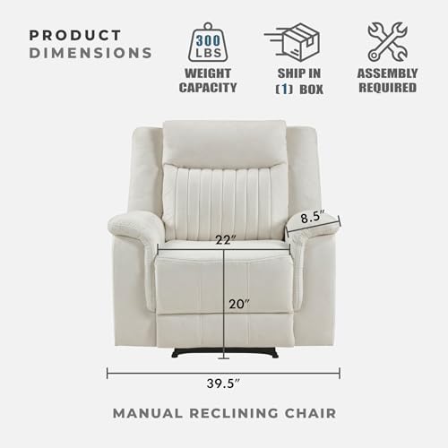 Lexicon Polished Microfiber Wall Hugger Manual Reclining Chair - Image 5