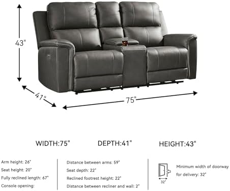 Signature Design by Ashley Power Reclining Loveseat - Image 3