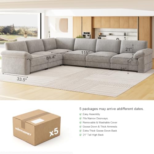 Oversized Sectional Couches for Living Room, Modular L Shaped Cloud Sofa - Image 2