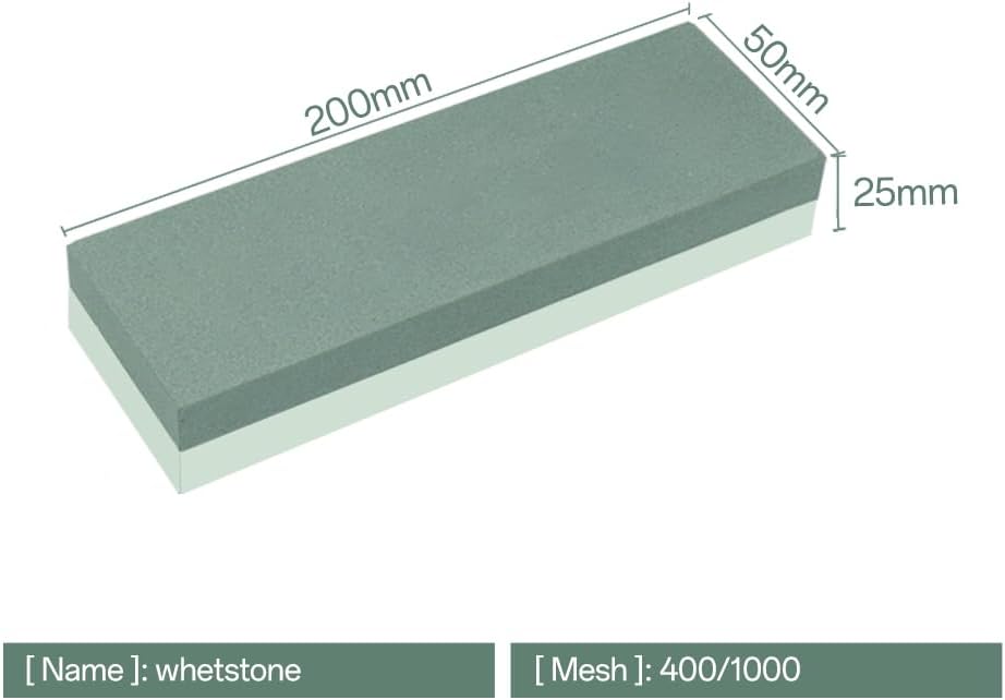 YKLP Knife Sharpening Stone,Whetstone Set Kitchen Knife Sharpener Stone 2 Side 400/1000 Grit,Wet Stones for Sharpening Chisel Blades, Knives, Scissor Blades with Non-slip Rubber Base and Angle Guide