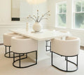 HNY Mid Century Modern Upholstered Barrel Dining Chairs by HNY