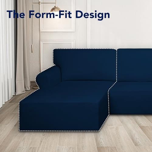 PureFit Stretch Sectional Couch Covers 2 pcs Non Slip L Shape Sofa Cover - Image 5