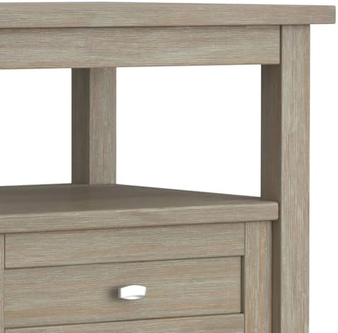 SIMPLIHOME Warm Shaker 20" Wide Solid Wood End Table in Distressed Grey - Image 6