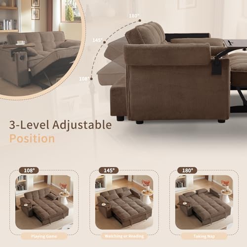 hansones 65'' 3-in-1 Folding Convertible Sofa Bed, Queen Size Pullout Sofa - Image 7