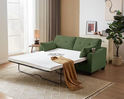 Queen Size Pull Out Sleeper Sofa Bed, Pullout Loveseat Couch Bed by CHICHOUSE