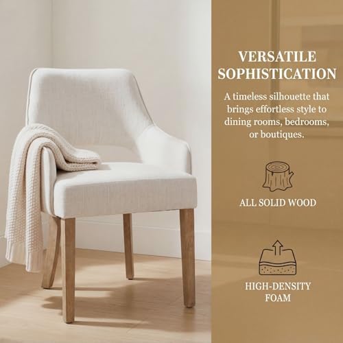 Linen Upholstered Dining Chairs Set of 6 - Image 4