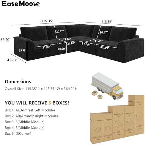 EASE MOOSE Boneless Couches for Living Room - Image 2