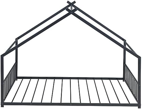 Flieks Full Size Metal House Bed Frame - Image 4