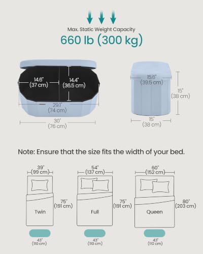 SONGMICS Folding Ottoman with Storage, Oval Bench, Velvet Fabric - Image 3