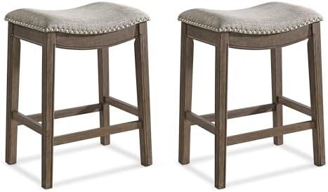 ROME + OAK Parker 26 Inch Counter Stool, Backless Saddle by ROMEOAK