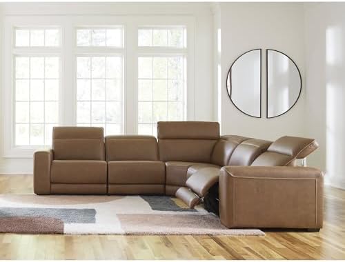 Signature Design by Ashley 5-Piece Leather Power Reclining Sectional Couch by Unknown