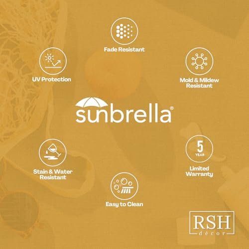 RSH DECOR Sunbrella Foam Chair Cushions Set of 2 | 18x18x2 | All-Weather Square - Image 7
