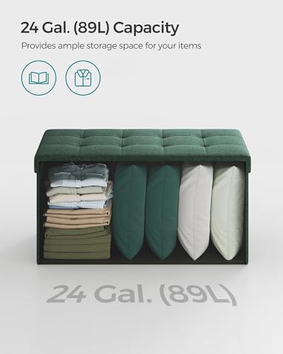 SONGMICS 30 Inches Folding Storage Ottoman Bench, Load 660 lb - Image 4