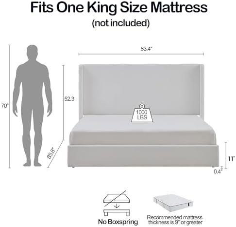 King Coconut Micro Suede Bed Frame - Image 2