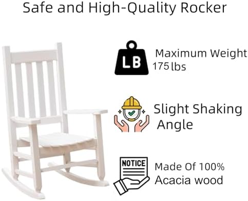 Kids Rocking Chairs Child Toddler Small Baby Wooden Comfy Rocker Chairs - Image 4