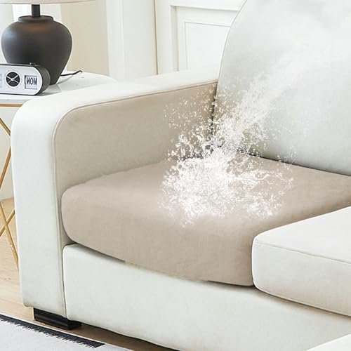 NAISI Waterproof Couch Cushion Covers Thick Velvet Fabric Washable Sofa by NAISI