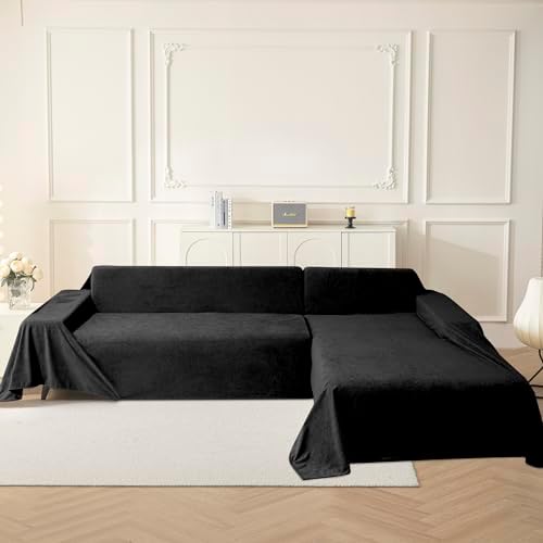 MYSKY HOME Black Couch Covers for Sectional Sofa, Couch Cover Couch Covers for - Image 6