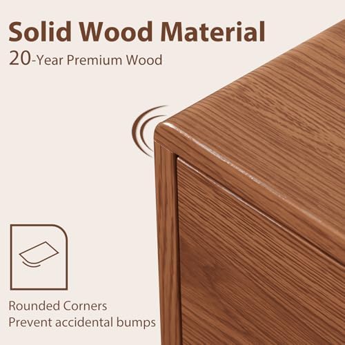 Solid Wood Nightstand Walnut Night Stand - Image 5