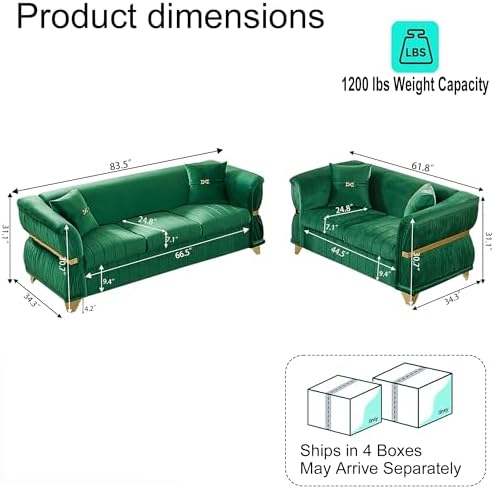 KEIKI 2-Piece Luxury Chesterfield Sofa Set - Image 2