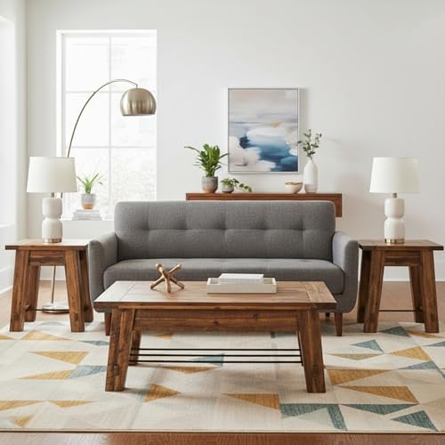 Alaterre Durango Rustic Industrial Solid Wood Coffee Table Set of 3 - Image 2
