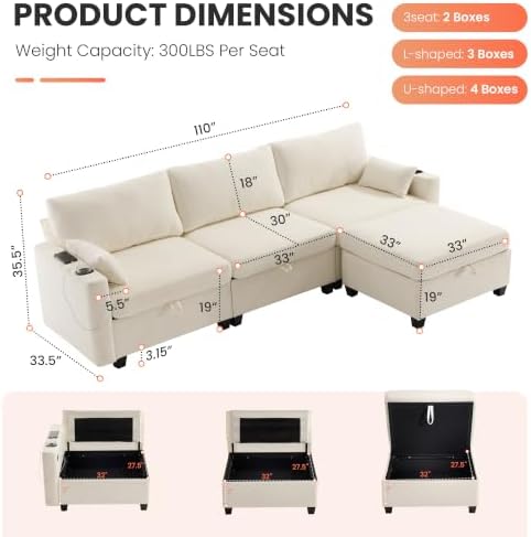 110" Modular Sectional Couch - Image 2