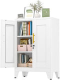 GAIOUS 36" White Floor Storage Cabinet, Locked Metal Storage Cabinets by GAIOUS