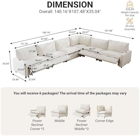 140.16" Power Reclining Sofa - Image 2