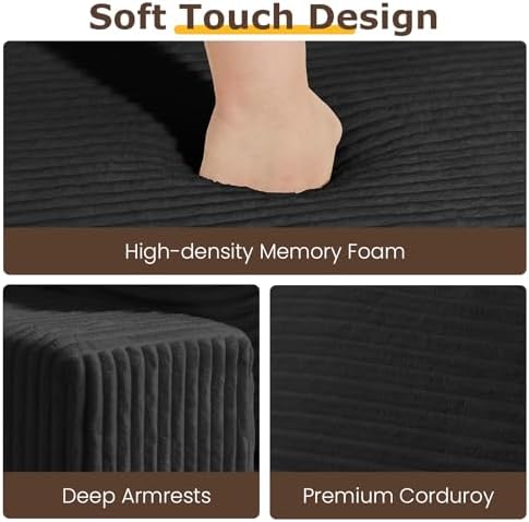 3 Seater Boneless Couch for Living Room, Convertible Futon Sofa Bed Comfy Pull - Image 5