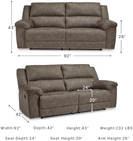 Signature Design by Ashley Manual Reclining Sofa - Image 3
