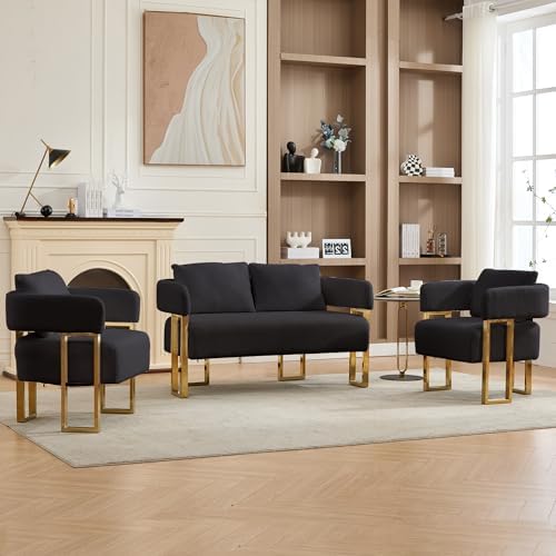 YISHENG Loveseat Sofa and 2 Accent Chairs, Comfy 3 Piece Sofa Couch - Image 4