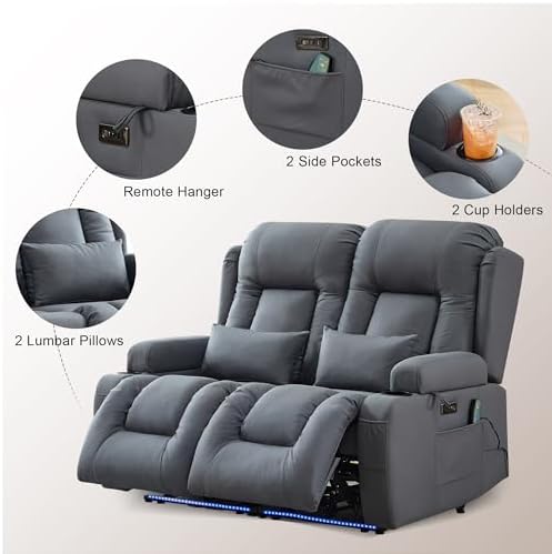TUNYI Power Loveseat Recliner Sofa - Image 7